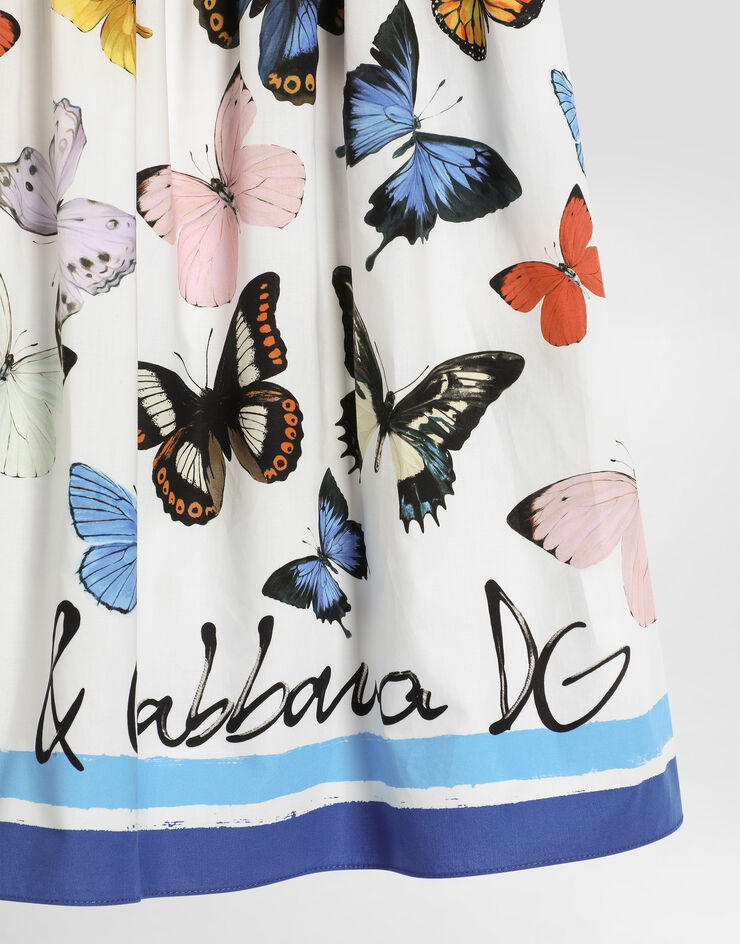 Dolce & Gabbana فستان بوبلين بطبعة فراشة مطبعة L54DE0FI5KS