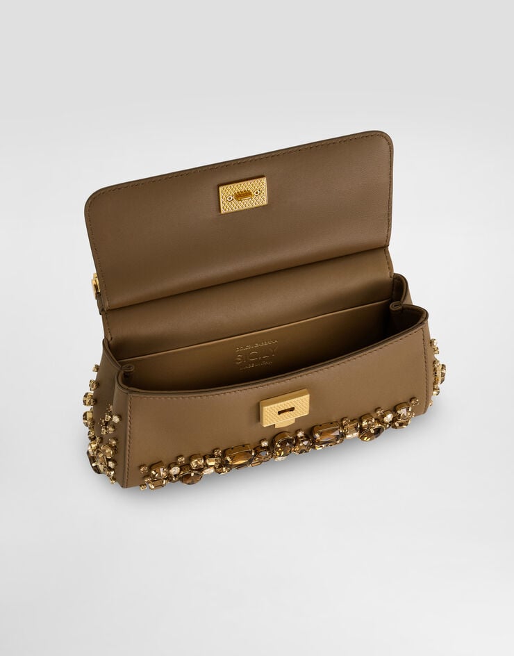 Dolce & Gabbana Sicily mini nappa leather handbag with embroidered bezels Multicolor BB7116C7341