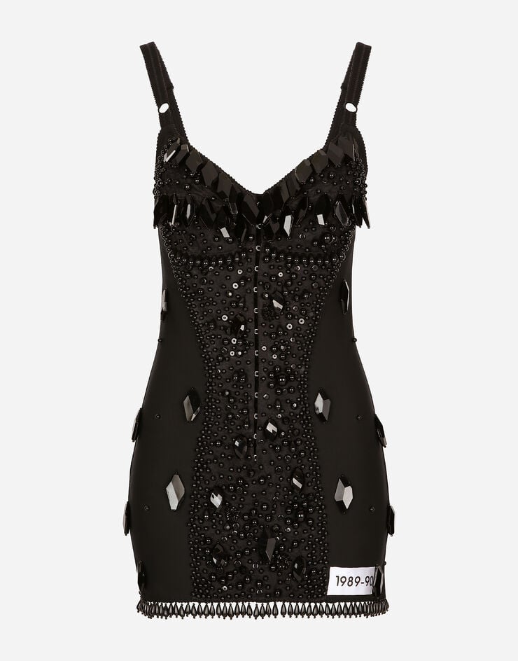 Dolce & Gabbana KIM DOLCE&GABBANA Мини-платье с вышивкой черный F6B3SZGDBR8