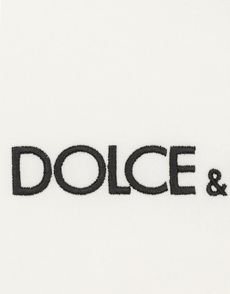 Dolce&Gabbana Langarm-T-Shirt mit Dolce&Gabbana-Logo Weiss F8U47ZGDBZV