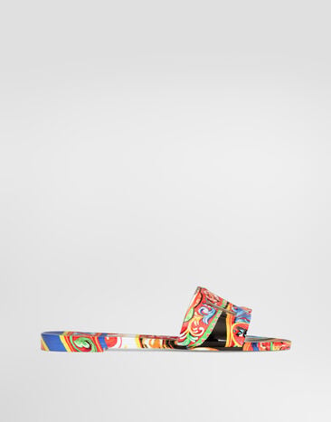 Dolce & Gabbana Carretto-print rubber beachwear slides Multicolor CW2215A0410