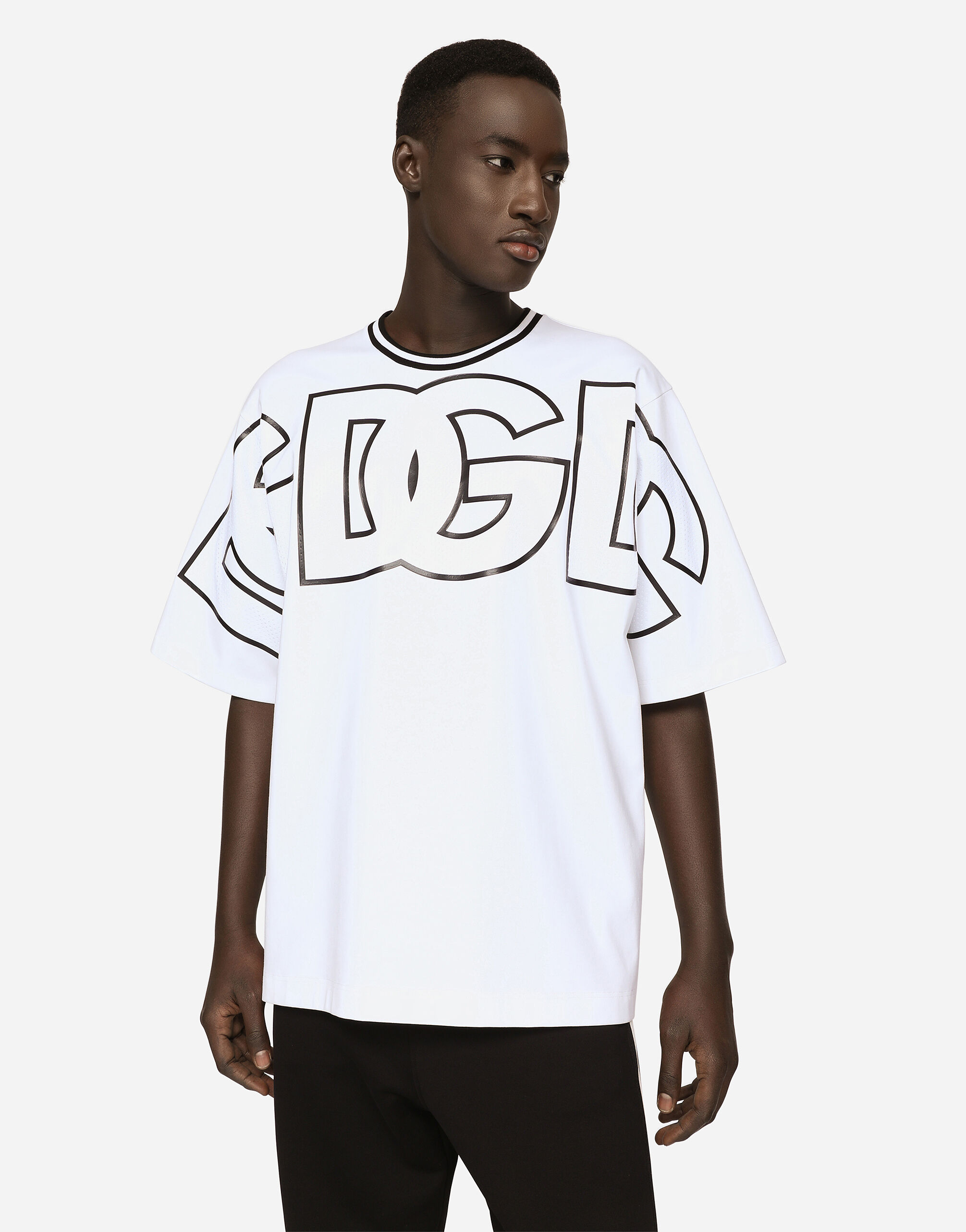 ホワイトのメンズ Tシャツ テクニカルジャージー DGプリント | Dolce&Gabbana®