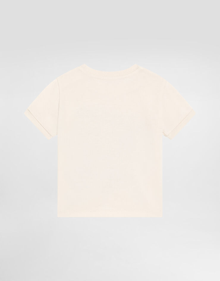 Dolce & Gabbana Jersey t-shirt with postcard print Cream L1JTJDG7PJS
