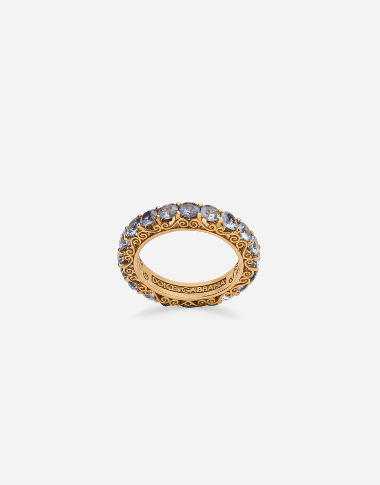 Dolce & Gabbana Alliance eternity Heritage en or jaune 18 ct avec saphirs bleu ciel Doré WRKH2GWSALB