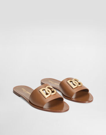 Dolce & Gabbana flat slippers in calfskin Brown CQ0619AW576