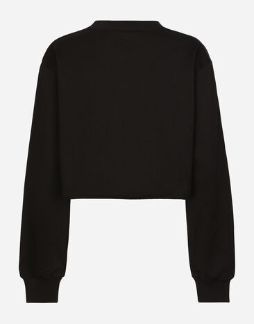 Dolce & Gabbana Jersey sweatshirt with Dolce&Gabbana print Black F9O24ZFU7DU