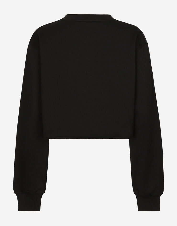 Dolce & Gabbana Jersey sweatshirt with Dolce&Gabbana print Black F9O24ZFU7DU