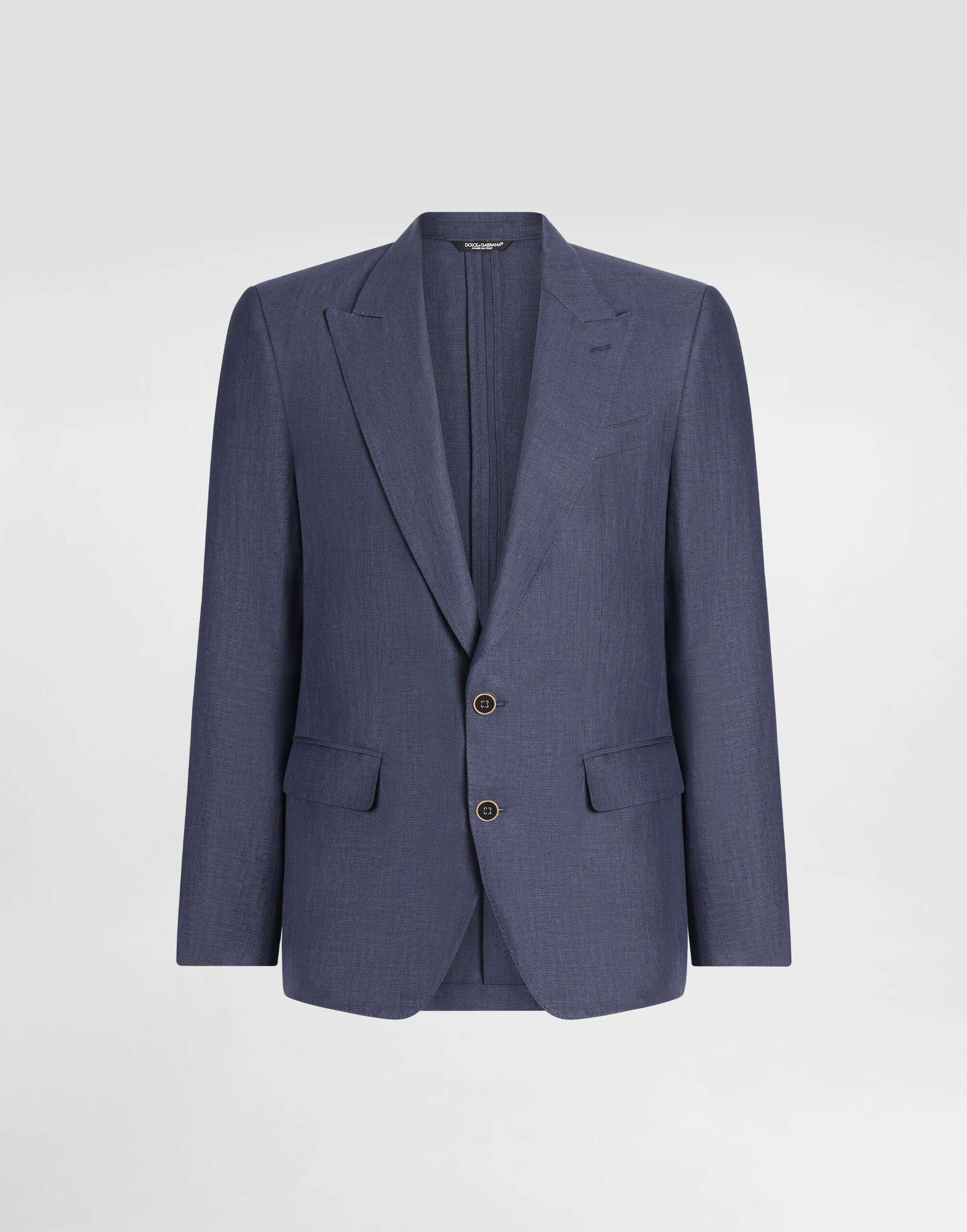 Linen Sicilia-fit jacket in Blue for Men | Dolce&Gabbana®