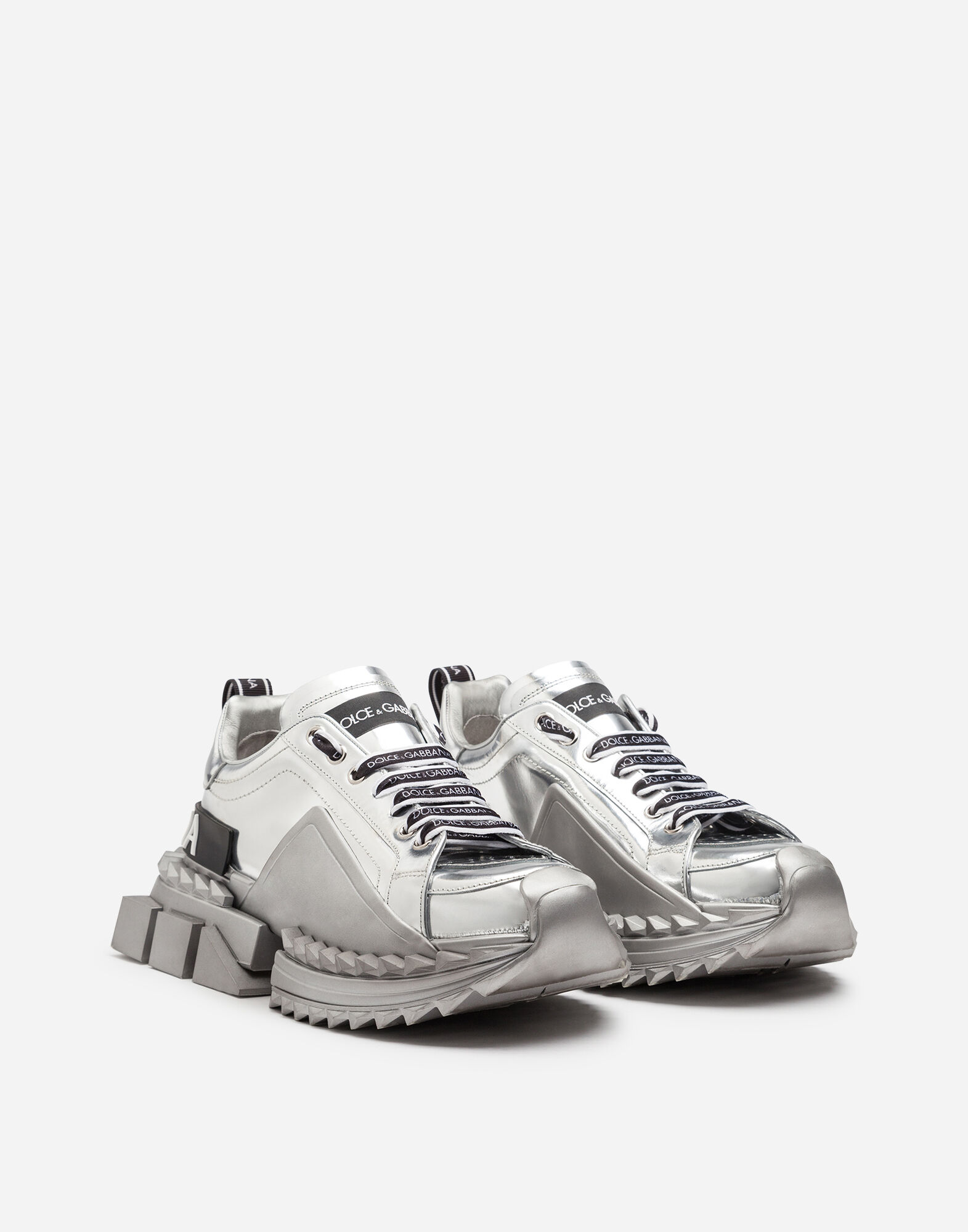 Mirrored calfskin Super Queen sneakers