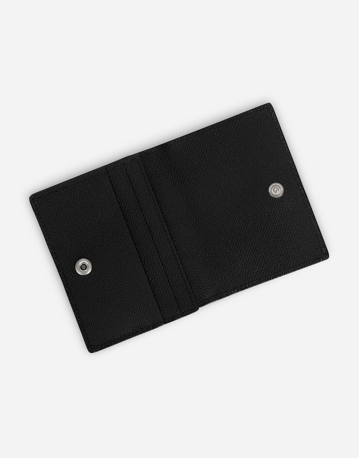 Dolce & Gabbana Calfskin card holder with branded plate Black BP1643AG219