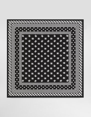Dolce & Gabbana Twill scarf with all-over DG logo print (90 x 90) Print FN090RGDB7Z