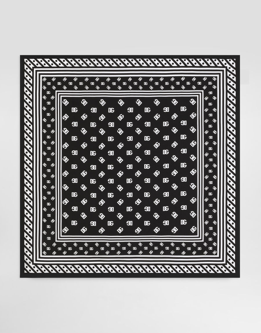 Twill scarf with all-over DG logo print (90 x 90)