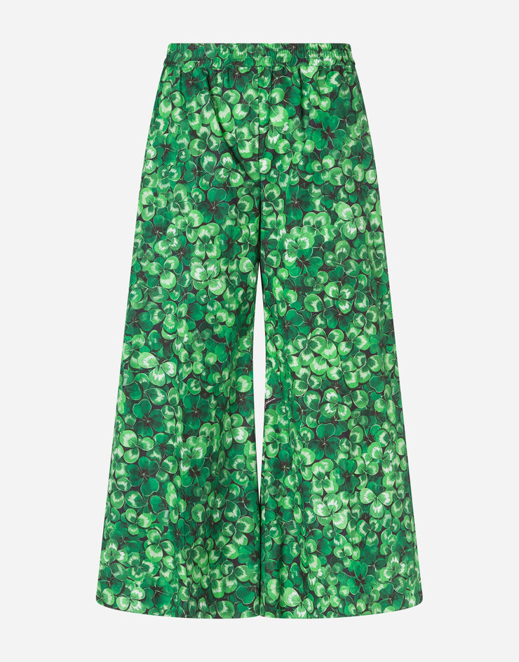 Dolce & Gabbana POPLIN CULOTTES WITH FOUR-LEAF CLOVER PRINT FLORAL PRINT FTBQMTHS5GC