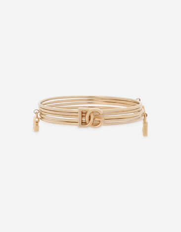 Dolce & Gabbana Rigid multi-hoop bangle with DG logo Print FN090RGDCLC