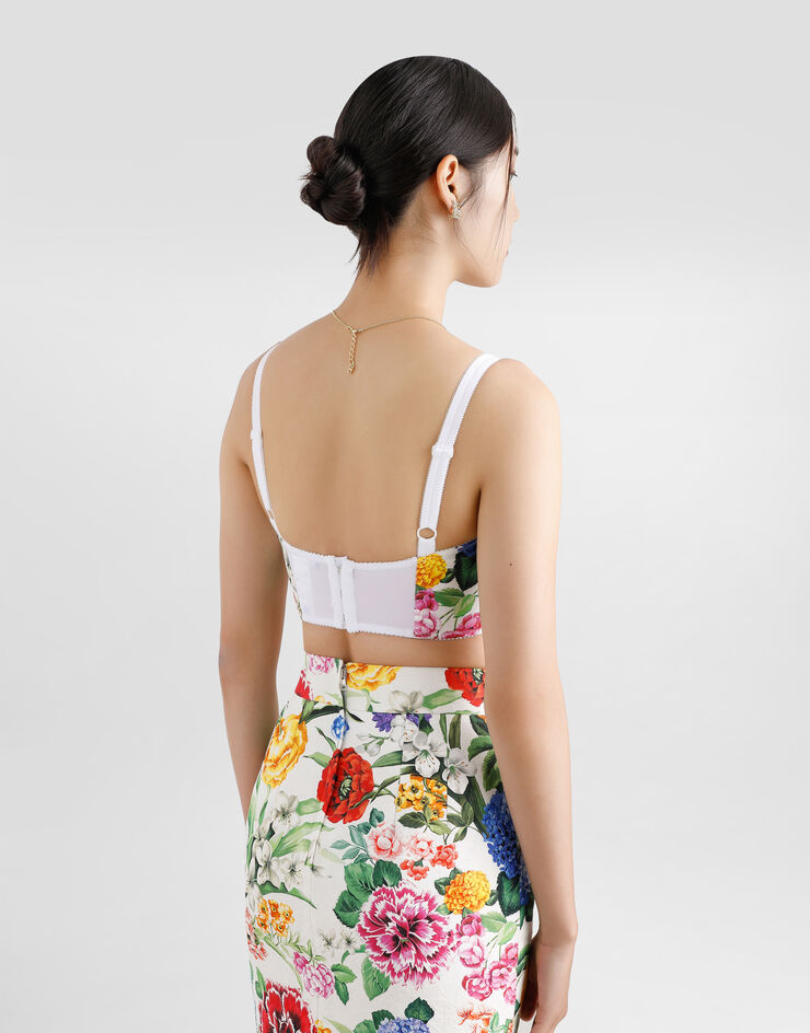 Dolce & Gabbana Brassière bustier en coton à imprimé fleurs Imprimé F7T18THS5S5