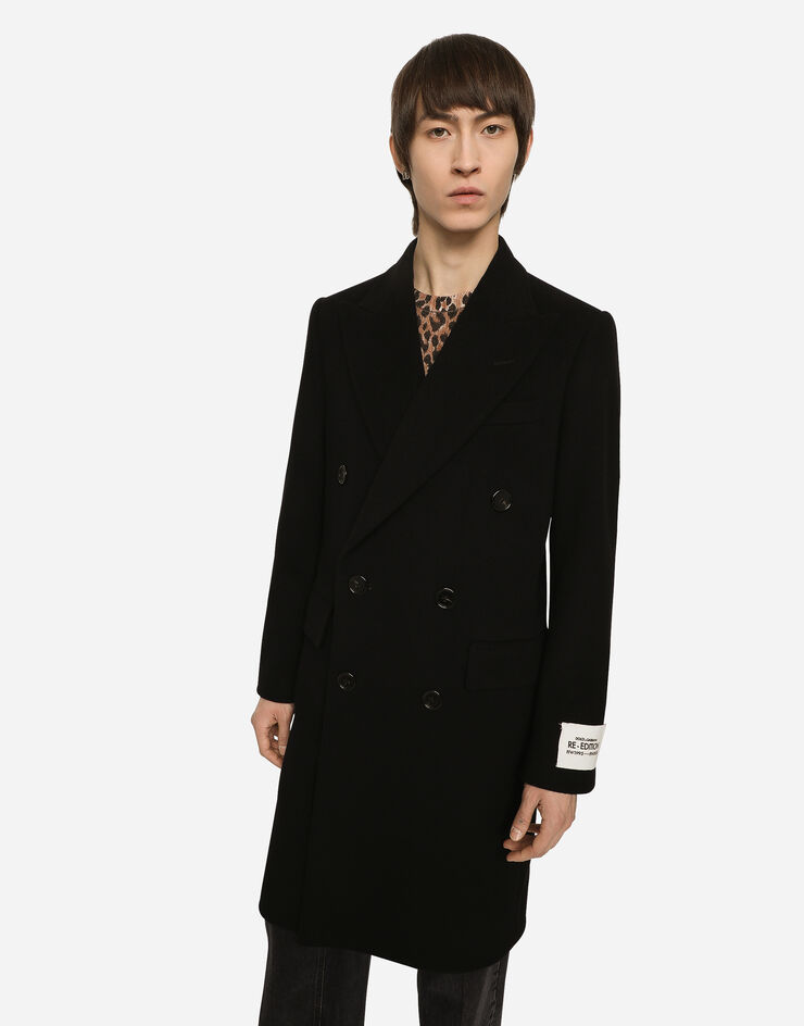 Dolce & Gabbana Abrigo de lana con botonadura doble Negro G038GTFUM8X