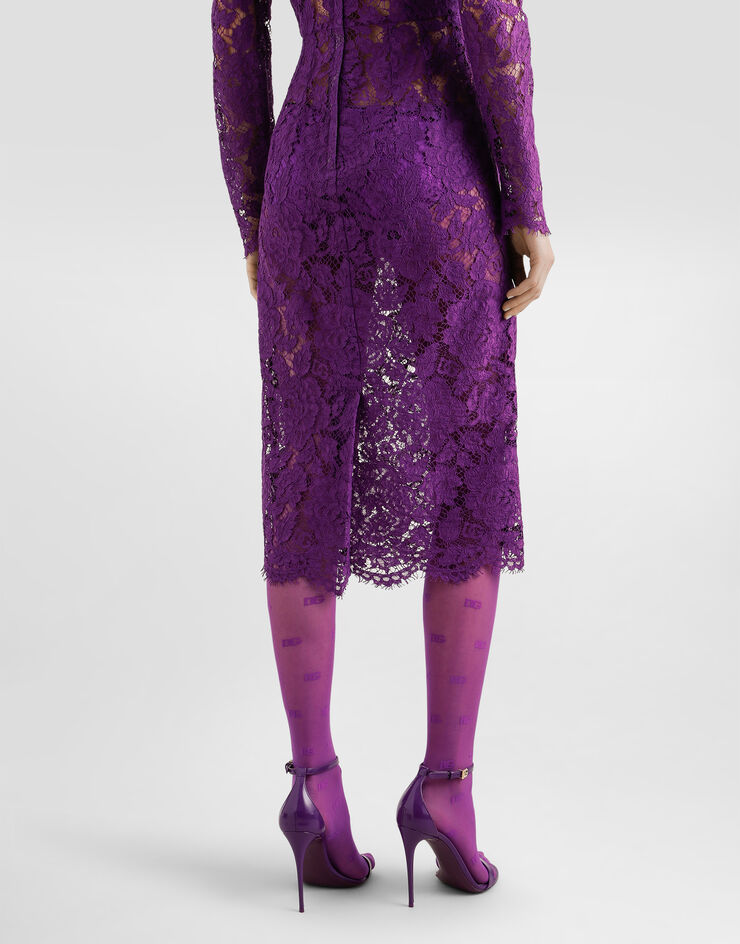 Dolce & Gabbana Cordonetto lace sheath dress Purple F6M0DTHLM7L