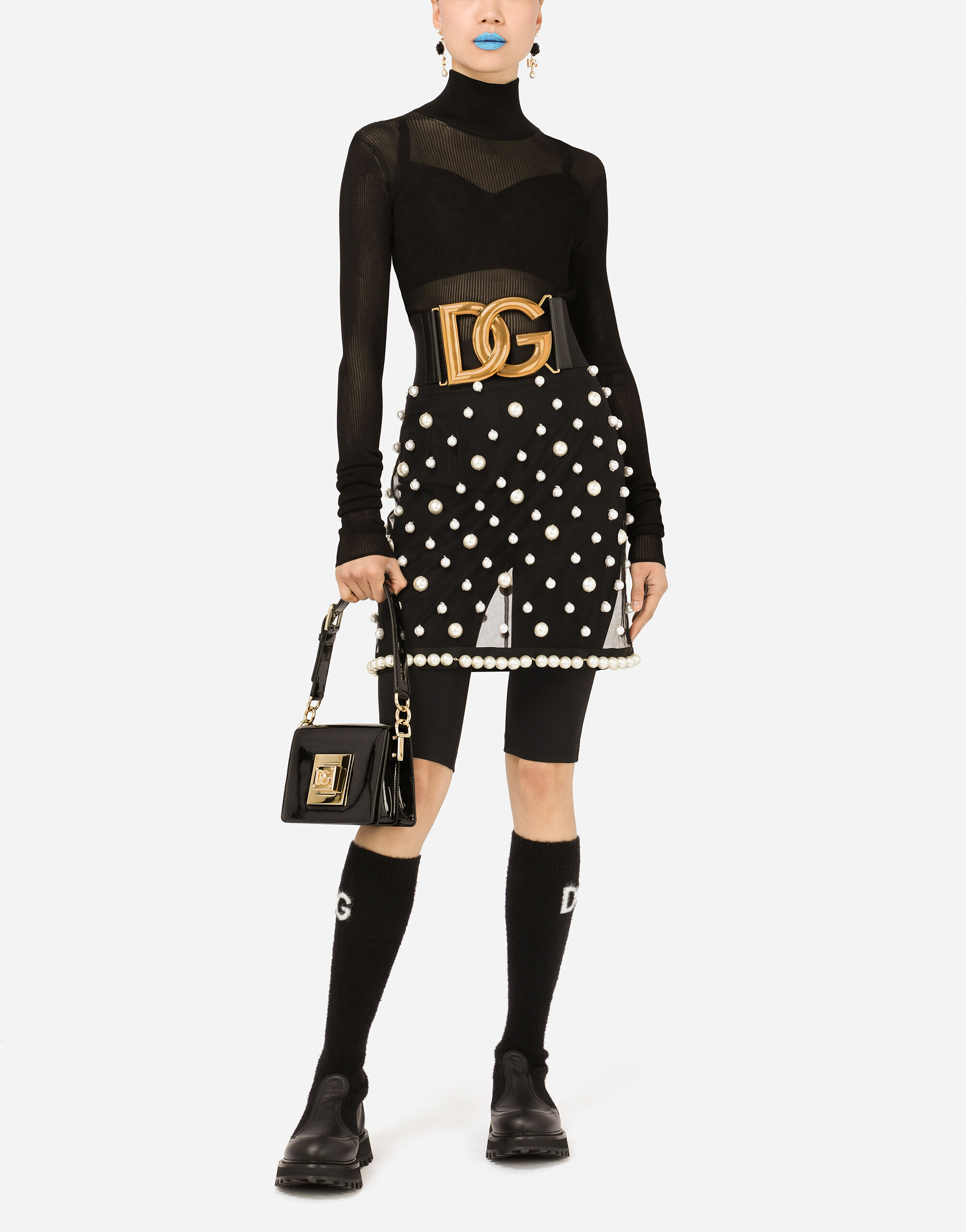 Dolce and gabbana black tulle dress online