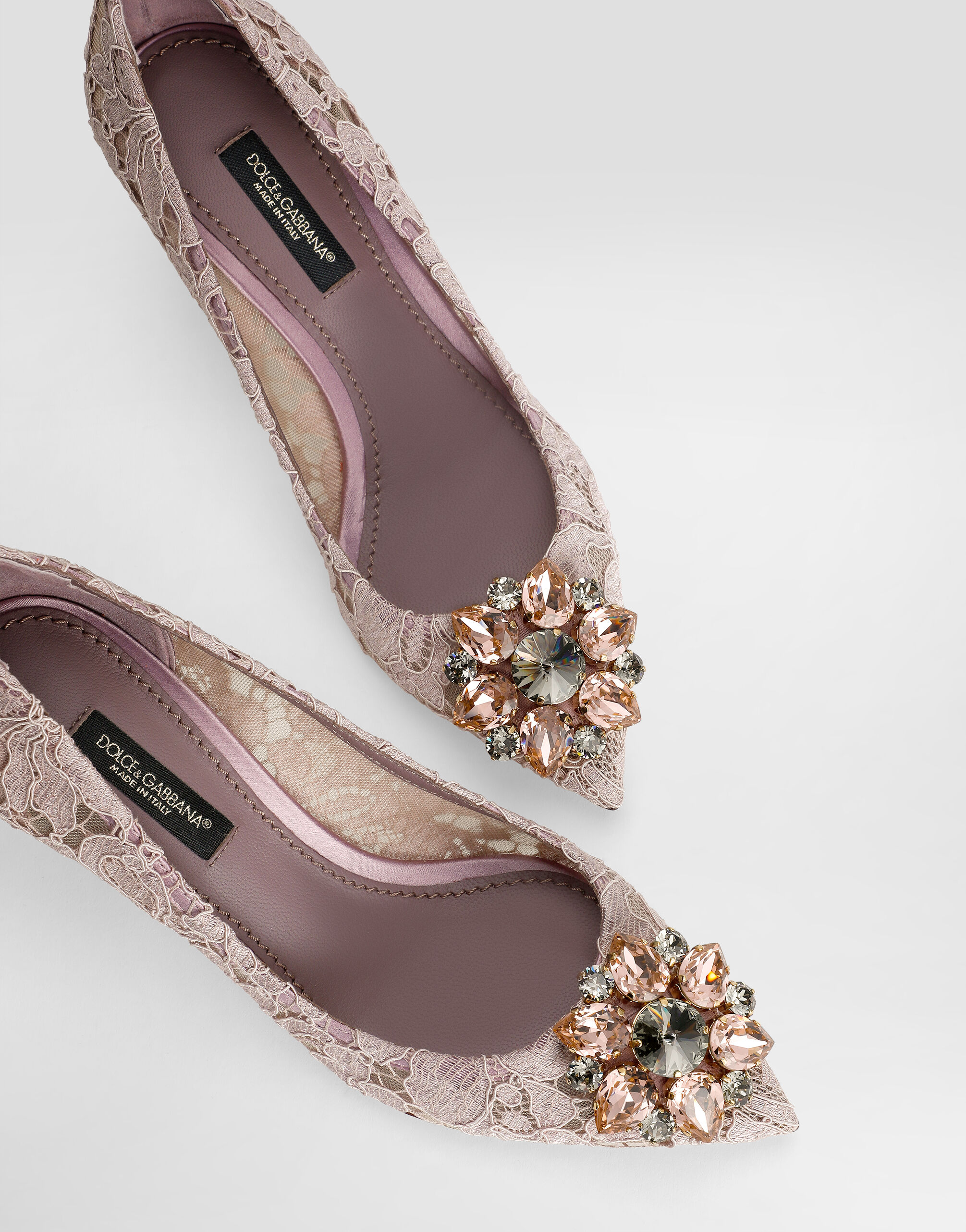 【ドルチェ＆ガッパーナ】レインボーパンプス　レースブローチ美品 パンプス タオルミーナ レース クリスタル - レディース | ドルチェ