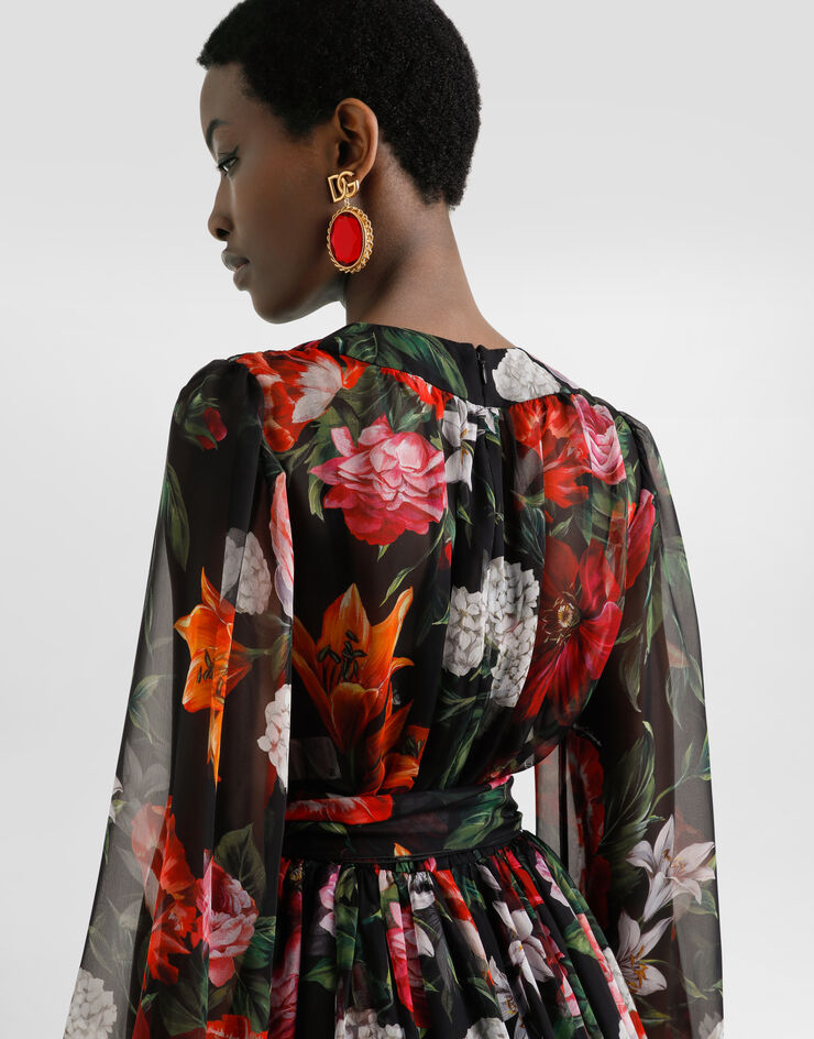 Dolce & Gabbana Flower-print chiffon dress Print F6CNUTIS1Y4