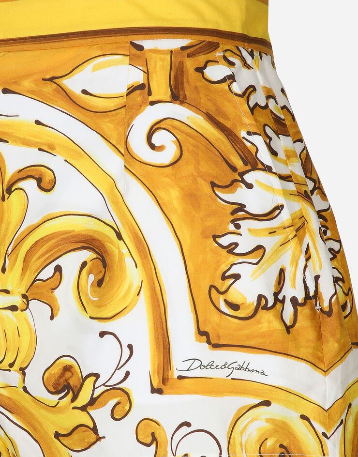 Dolce & Gabbana Cotton poplin shorts with majolica print Print FTBVITFI5JV