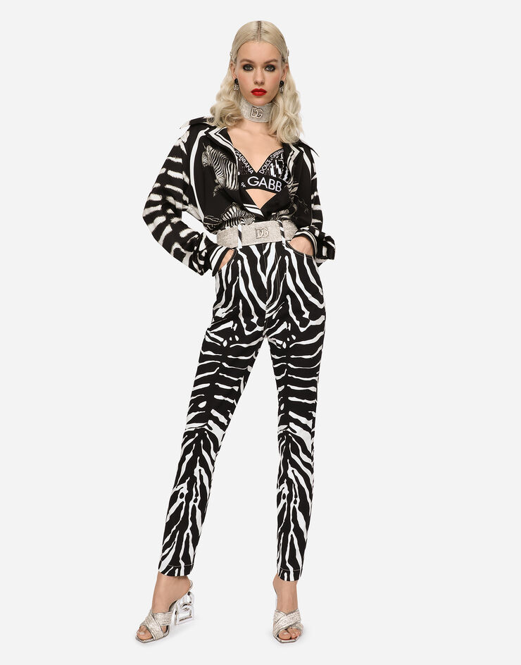 Dolce & Gabbana Zebra-print charmeuse shirt Multicolor F5P99THPACE