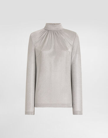 Dolce & Gabbana Lamé jersey top Silver F7BD6THU7WC
