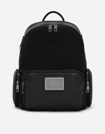 Dolce & Gabbana Grainy calfskin and nylon backpack Black BM2385AV956