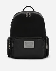 Dolce&Gabbana Grainy calfskin and nylon backpack Black BM2278AP549