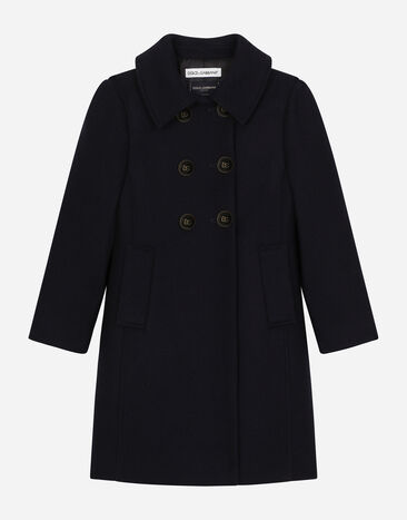 Dolce & Gabbana Double-breasted wool coat with branded buttons Purple L52E36FMTAC