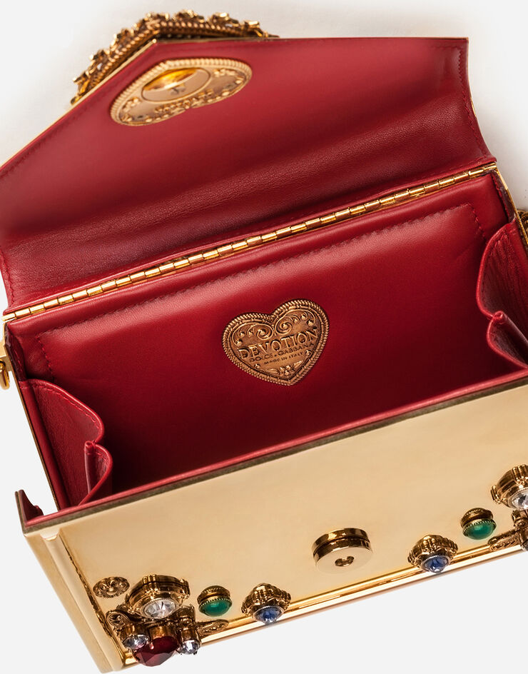 Dolce&Gabbana Small metallic Devotion bag with bejeweled detailing Multicolor BB6713AK830