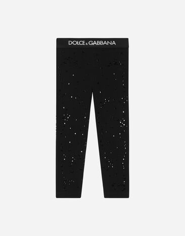 Dolce & Gabbana Leggings de interlock con strass termoadhesivos Multicolor L5JP3JG7JK9