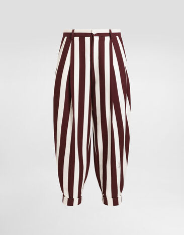 Dolce & Gabbana Striped cotton jacquard pants with double darts Multicolor GP10DTFS6OH