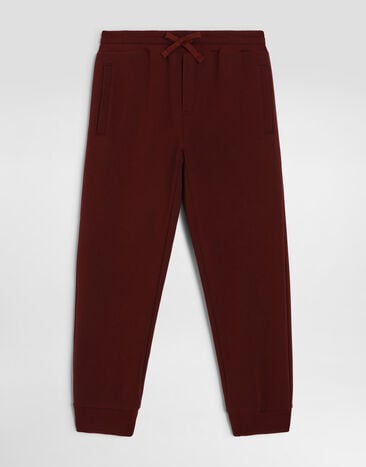 Dolce & Gabbana Fleece jogging trousers with logo Bordeaux L4JPWIG7QK0