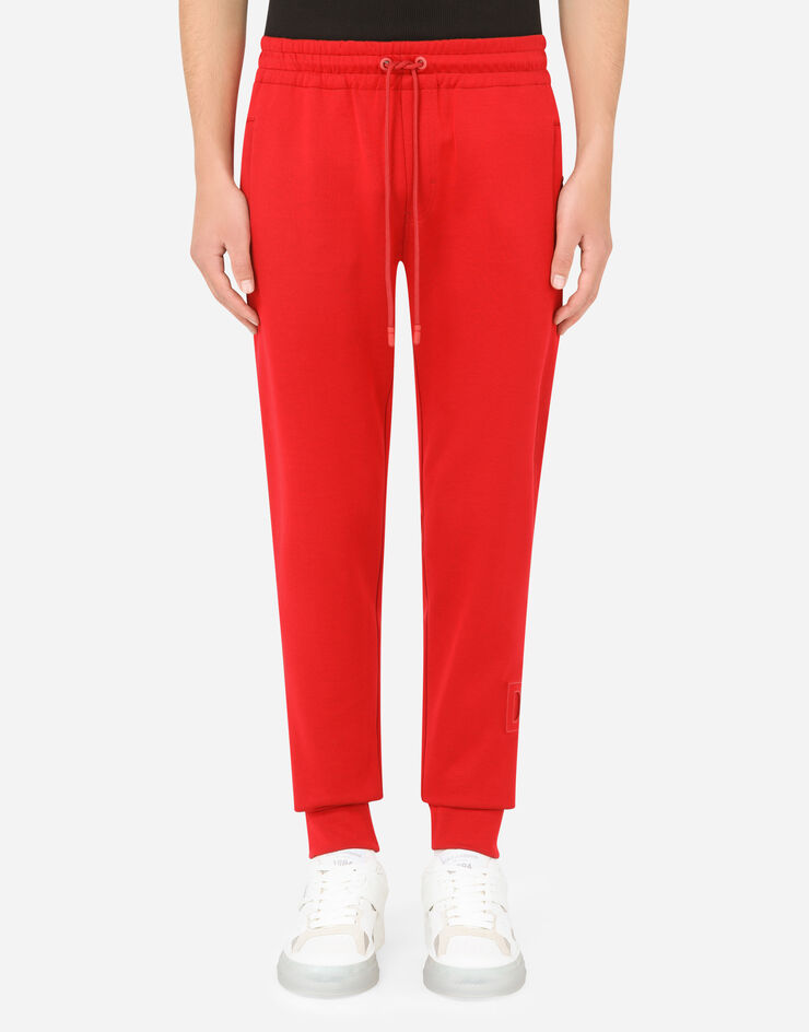 Dolce & Gabbana Jersey jogging pants with DG patch Bordeaux GWJTAZHU7IH