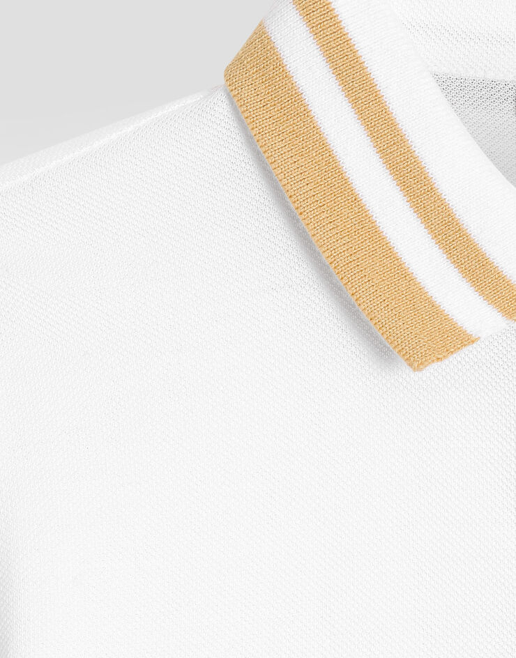 Dolce & Gabbana Piqué polo shirt with print White L4JT8VG7PWS