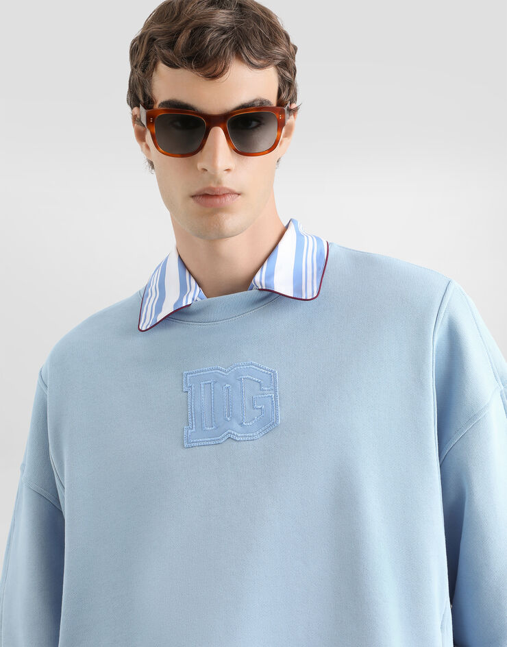 Dolce & Gabbana Treated cotton sweatshirt Azure G9CCXZG7P0W