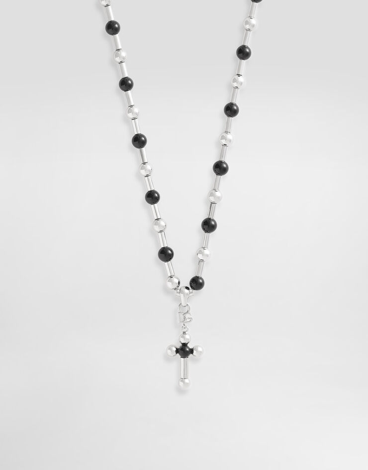 Dolce & Gabbana Cross and spheres necklace Silver WNR5M3W1111