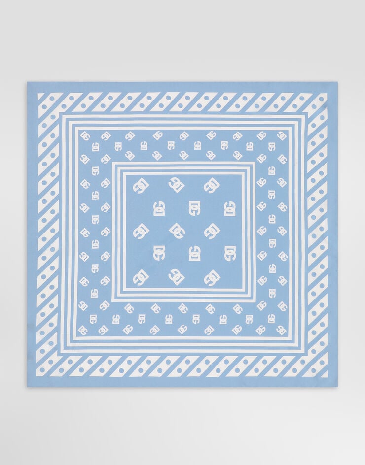 Dolce & Gabbana Silk twill foulard with all-over DG logo print (50x50) Dolce & Gabbana Silk twill foulard with all-over DG logo print (50x50) Light Blue FN093RGDB7Y