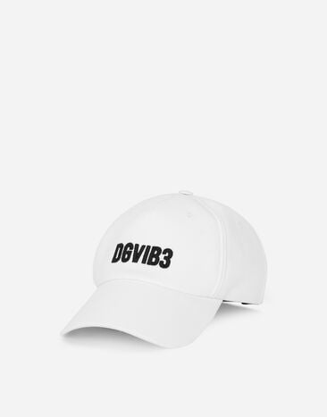Dolce & Gabbana قبعة قطنية بحافة أمامية وشعار DGVIB3 أبيض LJ5H40G7M7C