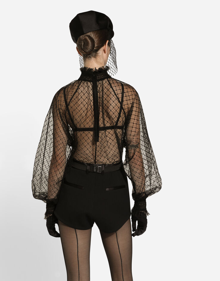 Dolce & Gabbana Blusa de malla Negro F79EMTFLSK8