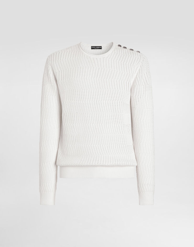 Dolce & Gabbana Crochet pullover in silk Multicolor GXXBVTJGMIV