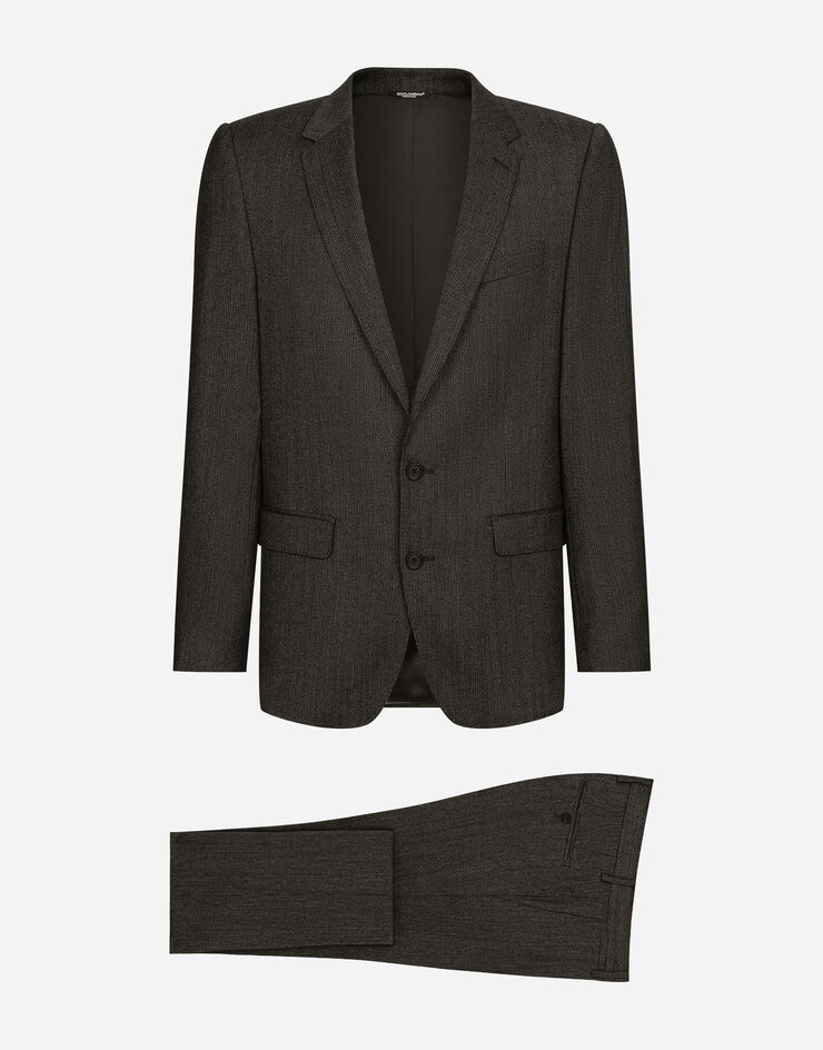 Dolce&Gabbana Einreihiger Nadelstreifenanzug Martini Wolle Mehrfarbig GK0EMTFRRD4