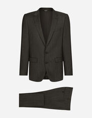 Dolce & Gabbana Single-breasted pinstripe wool Martini-fit suit Grey G2NW1TFU4LB