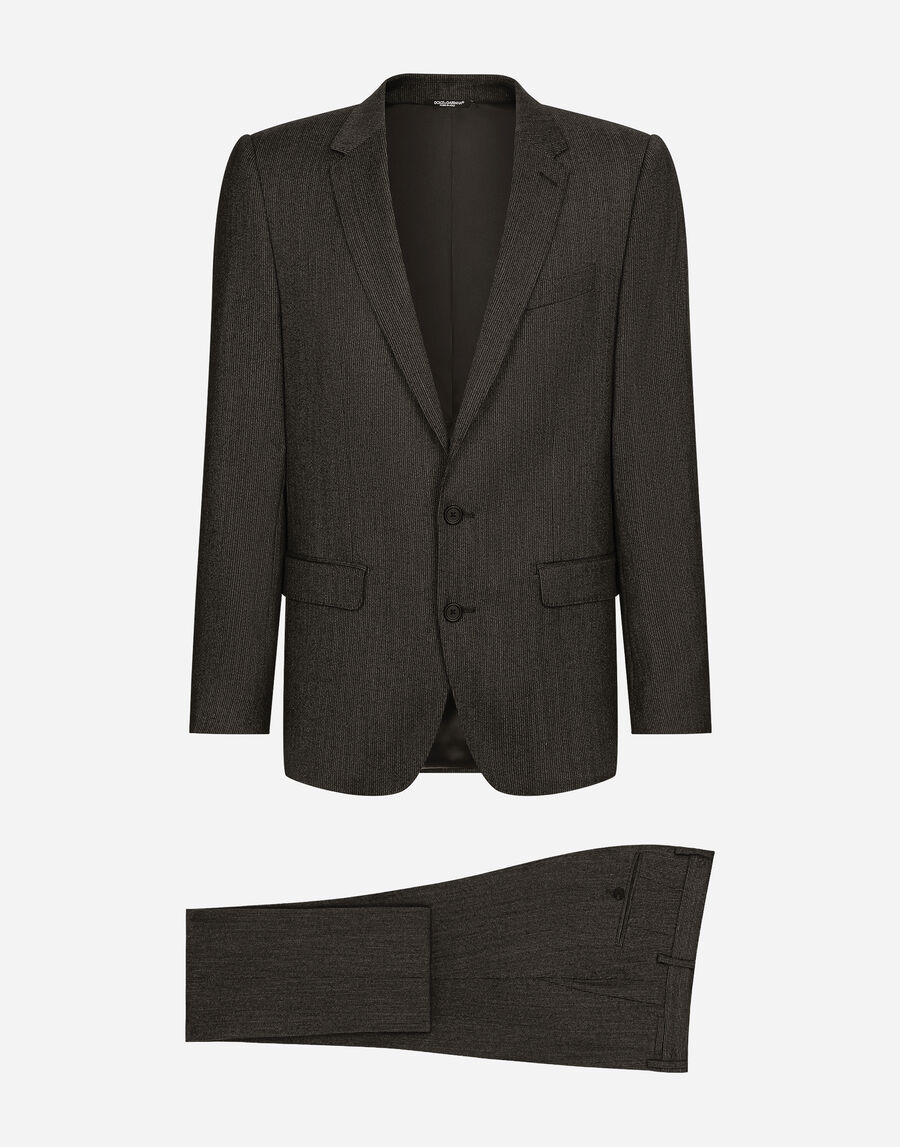 Single-breasted pinstripe wool Martini-fit suit