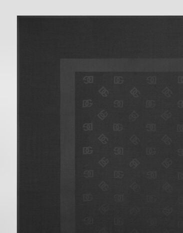 Dolce & Gabbana 135x135 silk stole with logo jacquard Dolce & Gabbana 135x135 silk stole with logo jacquard Grey FS209AGDD0W