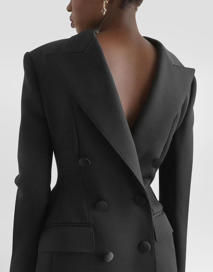 Dolce & Gabbana Wool grain poudré coat Black F0X0ITFU2J4
