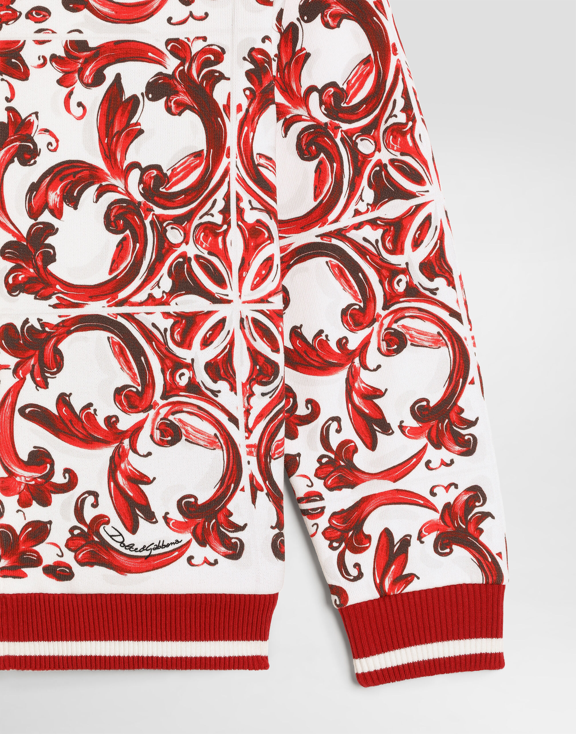 Majolica-print hoodie in Multicolor for Boys | Dolce&Gabbana®