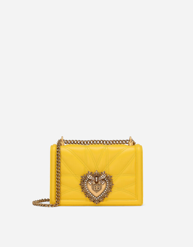 Dolce & Gabbana Medium Devotion bag in quilted nappa leather Yellow BB7158AW437