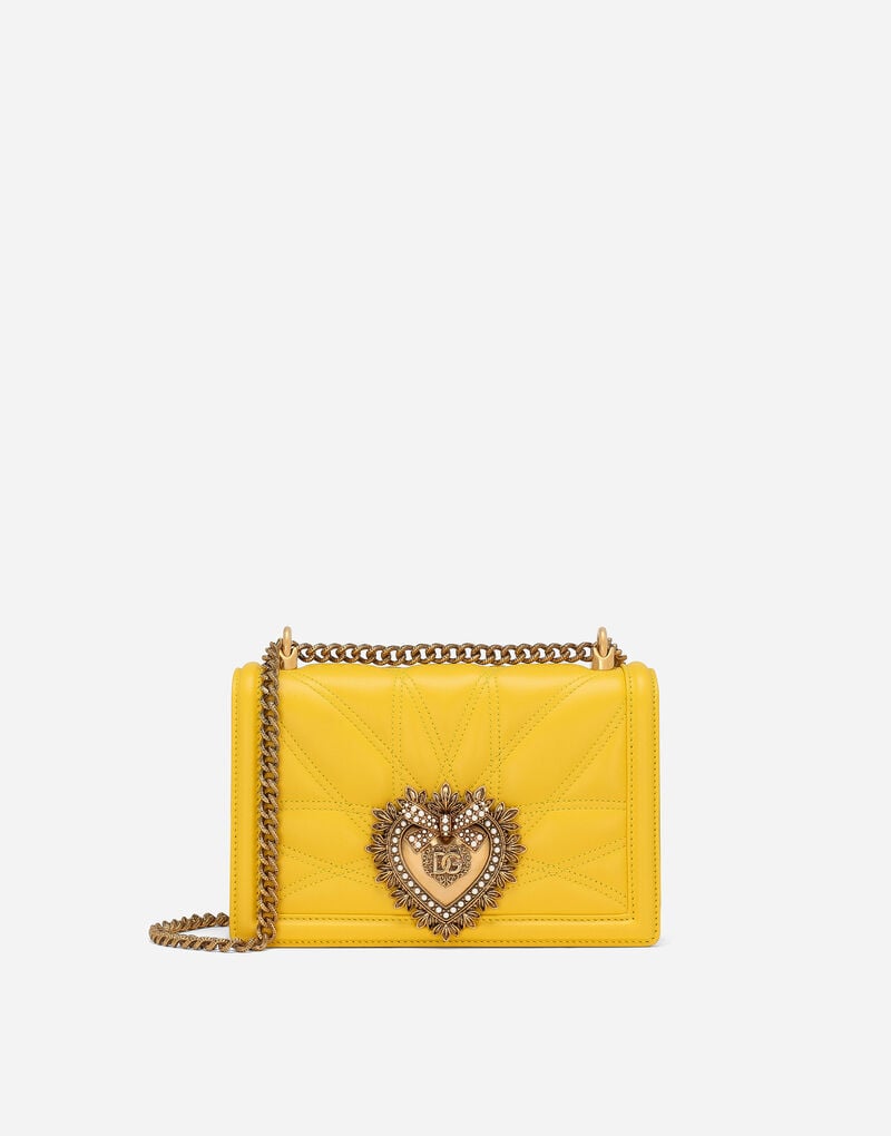 Medium Devotion Bag in Quilted Nappa Leather Yellow